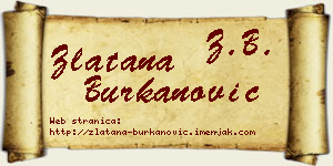 Zlatana Burkanović vizit kartica